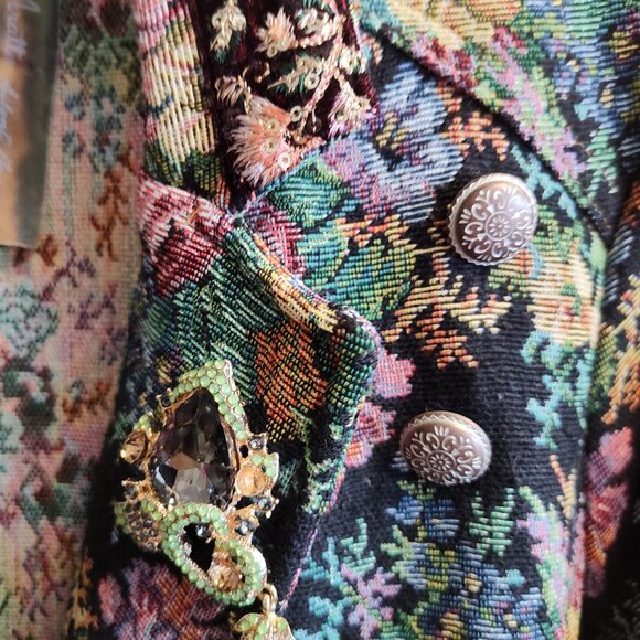 ARATTA BROCADE FLORAL SPRING COAT GORGEOUS - Picture 3 of 7